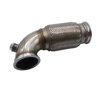Exhaust Tip 2.5" V-Band To V Band Downpipe Low Profile 90 Degree With Flex Bellow W/O2 Plug Tail Pipe