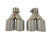 Exhaust Tip 2 Pcs Exhaust Pipe Stainless Steel Tailpipe 4 Outlets Personalized Y-shaped Dual Output Large Caliber Exhaust Tail Pipes(63mm-101mm)