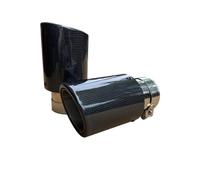 Exhaust Tip 2Pc Automobile Universal Exhaust Pipe Silencer Carbon Fiber Tail Throat Decoration Exhaust Pipe Tail Pipes Car Exhaust(60mm IN-76mm OUT)