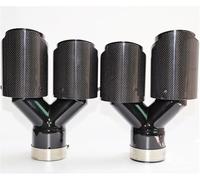 Exhaust Tip 2PCS Car Exhaust Pipe Y Model Glossy Carbon Exhausts Dual End Tips For BMW Muffler Pipes Tail Tip(60MM IN 89MM OUT)