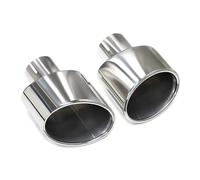 Exhaust Tip 2pcs/lot 304 Stainless Steel Universal Car Exhaust Tailpipe 140mm Outlet Rolled Oval Slant Muffler Tail Pipe For Auto Cars Car Exhaust Pipe(Silver)