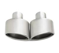 Exhaust Tip 2pcs/lot 304 Stainless Steel Universal Car Exhaust Tailpipe 140mm Outlet Rolled Oval Slant Muffler Tail Pipe For Auto Cars Car Exhaust Pipe(Matte)
