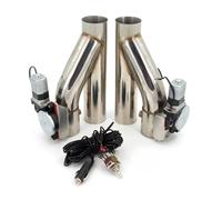 Exhaust Tip 2piece 2.0 2.25 2.5 2.75 3 Inch SS304 Electric Exhaust Downpipe E-Cut Out Valve + One Switch Control Kit Exhaust Tips(2.0inch)