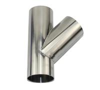 Exhaust Tip 304 Stainless Steel 45 Degree Tee OD 19 Mm-102 Mm Stainless Steel Bevel 1.5 Mm 2 Mm Thick Tube Tailpipe Pipe(45mm x 1.5mm)