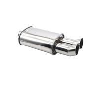 Exhaust Tip 63mm Double Inlet Outlet Car Exhaust Muffler Pipes Tailpipe System Racing Sport Mufflers Turbo Sound Boost Stainless Steel Tail Throat(XH-EP053-SL)