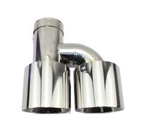 Exhaust Tip 76/89mm Stainless Steel And Bright Face Without Marked H-type Double Outlet Straight Edge Exhaust Tail Throat Tailpipe Pipe(57MM-76MM H)