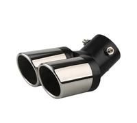 Exhaust Tip Auto Exhaust Muffler Tip Stainless Steel Dual Pipe Trim Modified Rear Tail Throat Liner For Most Cars 63MM 2.5" Inlet Tail Pipe(Curved bevel)