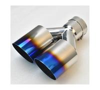 Exhaust Tip Automobile Universal Import Double Cylinder Rear Exhaust Tailpipe Blue Muffler Titanium Alloy Export Stainle 304 Stainless Steel Tail Pipe(76MM IN- 89MM OUT)