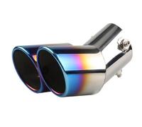 Exhaust Tip Automobile Universal One-out Two-baked Blue Tail Throat, Double-pipe Tail Pipe Muffler, Stainless Steel Exhaust Pipe Car Exhaust(3)