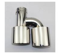 Exhaust Tip Car Accessories H-type Double Outlet Straight Edge Exhaust Pipe Tailpipe Stainless Steel And Bright Face Without Marked Tail Throat(B 63MM-101MM)