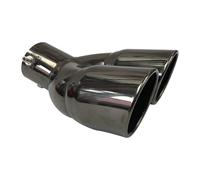 Exhaust Tip Car Bent Dual Exhaust Tip Bolt-on Slant Cut Tailpipe Muffler Tip Black Titanium Tail Pipe(63mm)