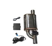 Exhaust Tip Car Exhaust System Electric Valve Control Exhaust Pipe Kit Adjustable Valve Angle Silencer Universal 51 63 70 76 Tailpipe Pipe(Button LEFT 76MM C)