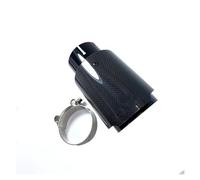 Exhaust Tip Car Universal Modiflcation For Any Car Stainless Steel Single Exhaust Pipe Full Carbon Glossy Black Cover Muffler Tip Tail Throat(IN 73MM-OUT 101MM)