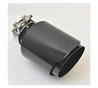 Exhaust Tip Car Universal Modiflcation Single Exhaust Pipe Full Carbon Matt Black Cover Muffler Tip Stainless Steel Tail Throat(76-101mm)