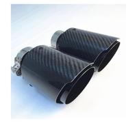 Exhaust Tip Car Universal Modiflcation Stainless Steel Single Exhaust Pipe Full Carbon Matt Black Cover Muffler Tip Tail Throat(51-76mm)