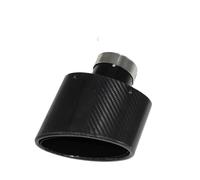 Exhaust Tip Car Universal Muffler Tip Exhaust Pipe Nozzle Decoration Stainless Black Oval 150mm Tilting Left Right Glossy Carbon Fiber Tail Throat(Right 67MM)
