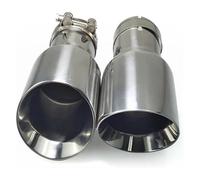 Exhaust Tip Cover Double Wall Bevel Thickness 1.2mm Stainless Steel Vehicle Refitting Universal Exhaust Tip Car Muffler Tail Throat(57-89)