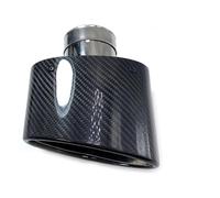 Exhaust Tip Cover Trims Car Exhaust Pipe Modified 150mm Large Diameter Nozzle Universal Oval Glossy Carbon Fiber Muffler Tip 1Pcs(48 IN -150 OUT)
