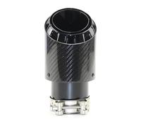 Exhaust Tip Cover Trims Exhaust Pipe Muffler Tail Throat Stainless Steel With Carbon Fiber Black 89/101/114mm General Purpose Car Modifications 1Pcs(76mm out 101mm)