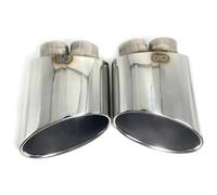 Exhaust Tip Cover Trims For A4 A5 A6 A7 UP TO RS4 RS5 RS6 RS7 Car Exhaust Tip Muffler Tail Pipe 304 Stainless Steel 1 Pair(Silver)