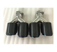 Exhaust Tip Cover Trims Left And Right Car Modification Universal Dual Blue Automobile Exhaust Pipe Muffler Tip 2pcs(63 IN -89 OUT)