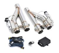 Exhaust Tip Cover Trims Universal Stainless Steel 2.5" 3.0" Double Valve Exhaust Cutout Pipe Muffler Bypass Trim Down Tube Remote Control 2 PCS(2.0 Inch)
