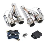 Exhaust Tip Cover Trims Universal Stainless Steel 2.5" 3.0" Double Valve Exhaust Cutout Pipe Muffler Bypass Trim Down Tube Remote Control 2 PCS(2.5 Inch)