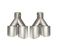 Exhaust Tip Double Exhaust Tips Frosted Stainless Steel Car Muffler For System Universal Suitable For 51mm 60mm 63mm For GTI MK7 Nozzle Tailpipe(Right in60-out89mm)