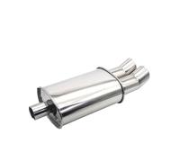 Exhaust Tip Exhaust Muffler Pipe Universal 2.5inch Double Inlet Turbo Sound Boost 63mm Racing Sport Muffler Tailpipe System Stainless Steel Tail Pipe(EP053)