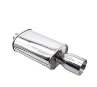 Exhaust Tip Exhaust Muffler Pipe Universal 2.5inch Double Inlet Turbo Sound Boost 63mm Racing Sport Muffler Tailpipe System Stainless Steel Tail Pipe(EP051)