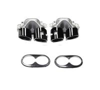 Exhaust Tip Exhaust Pipe For Benz A35 CLA34 GLA35 A45 CLA45 GLA45 W177 Muffler Tip Quad Tailpipe Tuning Stainless Steel Tail Pipe(Black Set A)