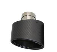 Exhaust Tip,Exhaust Tips Universal Car Matte Carbon Fiber Muffler Tip Exhaust Pipe Nozzle Decoration Stainless Silver Oval 150mm Left Right(Left 73.0MM)