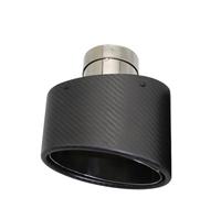 Exhaust Tip,Exhaust Tips Universal Car Matte Carbon Fiber Muffler Tip Exhaust Pipe Nozzle Decoration Stainless Silver Oval 150mm Left Right(Left 67MM)