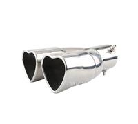 Exhaust Tip,Exhaust Tips Universal Heart Shaped Car Exhaust Tail Pipe Muffler 2.5 Inch Heart Edge Car Stainless Steel Outlet Muffler Tip Pipe(Straight silver)