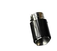 Exhaust Tip For BMW M2 M3 M335I Universal 1Piece Single Car Exhaust Tips Silver Pipe Glossy Real Carbon Fiber Muffler Tail End Pipe Exhaust Tail(ID 48MM-OD 101MM)