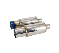 Exhaust Tip Muffler Straight Tailpipe Car Exhaust Pipe Modified Parts Universal Outlet 89MM Glossy Silver Blue Stainless 51 63 76mm Tail Pipe(63-89mm blue)