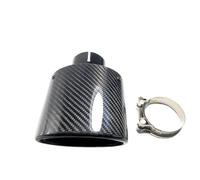 Exhaust Tip Oval Slanted Carbon Black Exhaust Tips Glossy Muffler Exhaust Tip Carbon Muffler Pipes Tailpipe Trims Car Exhaust(60MM-130MM Oval)