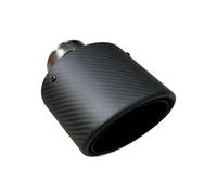 Exhaust Tip Oval Slanted Matte Carbon Fiber Exhaust Tips Muffler System Universal Black Stainless Muffler Pipes Tailpipe Trims(63MM IN 105MM OUT)