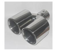 Exhaust Tip Polished Y-shaped Double Outlet Rolled Edge Exhaust Pipe Clamp 63-76/89/101mm Muffler Tailpipe Stainless Steel Tail Pipe(63MM - 76MM)