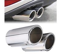 Exhaust Tip, Qiilu Rear Muffler,2PCS Car End Exhaust Pipe Tail Muffler Tip Silencer Stainless Steel for Maximum 64mm Vehicles with for 325i 328i Item Name