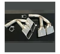 Exhaust Tip Quad Exhaust Tip Muffler For Q7 4M 2017 2018 SQ7 Design Pipe Tailpipe Nozzle System 304 Stainless Steel Tail Pipe(Silver petrol 3.0t)