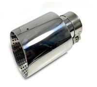 Exhaust Tip Rear 1 Pcs Glossy Silver Stainless Steel Muffler Tailpipe Exhaust Tip Pipe Universal Exhaust Tip 51/54/57/60MM Tail Pipe Exhaust Pipe Cap(54MM IN-89MM OUT)