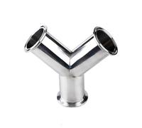 Exhaust Tip Rear 19mm -57mm Pipe OD 1.5"-2.25" Tri Clamp Y Shaped 3 Way SUS 304 Stainless Steel Fitting Tail Pipe Exhaust Pipe Cap(25mm x ferrule 50.5)