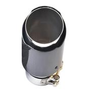 Exhaust Tip Rear 1PC Car Exhaust Tail Pipe Glossy Carbon Fiber Stainless Steel Straight Flange Muffler Tip Tail Pipe Exhaust Pipe Cap(70-101mm)