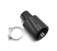 Exhaust Tip Rear 1pcs Black Oval Slanted Carbon Fiber Exhaust Tip Exhaust Muffler Pipe For Benz Car Styling Tail Pipe Exhaust Pipe Cap(76-115MM Glossy)
