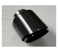 Exhaust Tip Rear 1PCS Car Exhaust Pipe Black Stainless Steel Tailpipe Outlet 130MM Universal Glossy Carbon Nozzles Muffler Tip Tail Pipe Exhaust Pipe Cap(60 IN -130 OUT)