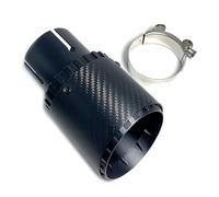 Exhaust Tip Rear 1PCS Car Modification Black Exhaust Pipe Tail Throat Aluminum Alloy With Matt Carbon Fiber Muffler Tip Tail Pipe Exhaust Pipe Cap(73MM IN 101MM OUT)