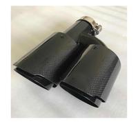 Exhaust Tip Rear 1pcs Car Modified Carbon Fiber Tube Stainless Steel Double Glossy Black Carbon Exhaust Pipe Tail Muffler Shape For E90 Tail Pipe Exhaust Pipe Cap(63MM IN 89MM OUT)