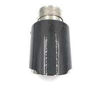 Exhaust Tip Rear 1PCS Glossy Carbon Fiber 304 Stainless Steel Universal Exhaust Pipe Tip Car Exhaust Muffler Tail Pipe Exhaust Pipe Cap(63MM IN-114MM OUT)