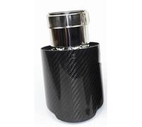 Exhaust Tip Rear 1Pcs Universal Styling Exhaust Carbon Fiber Glossy Tail Pipe Black Stainless Steel Exhaust Pipe Tailpipe Tail Pipe Exhaust Pipe Cap(66mm out 101mm)